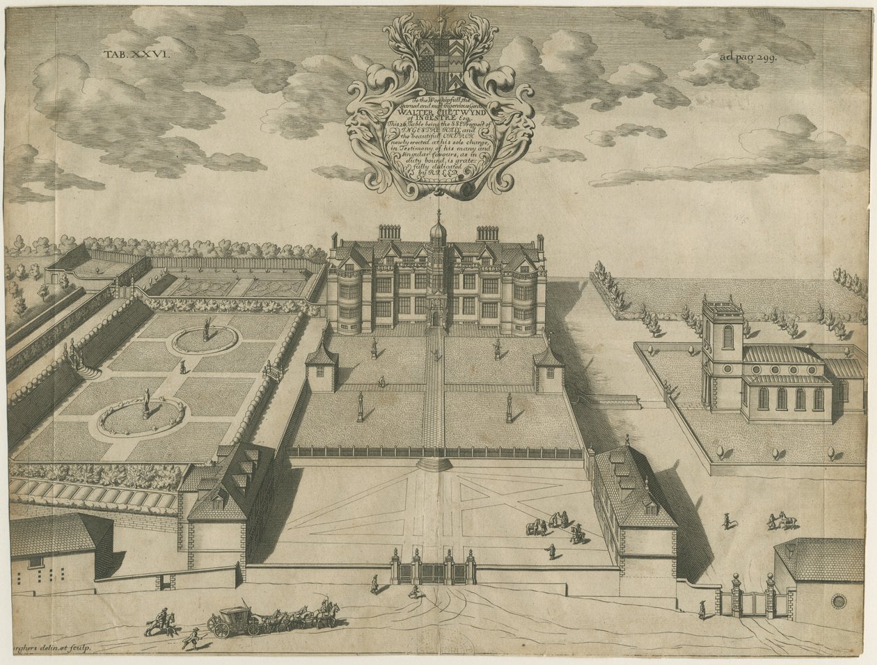 Ingestre Hall: kopparstick, nd [1653-1686] (tryck) av Michael Burghers