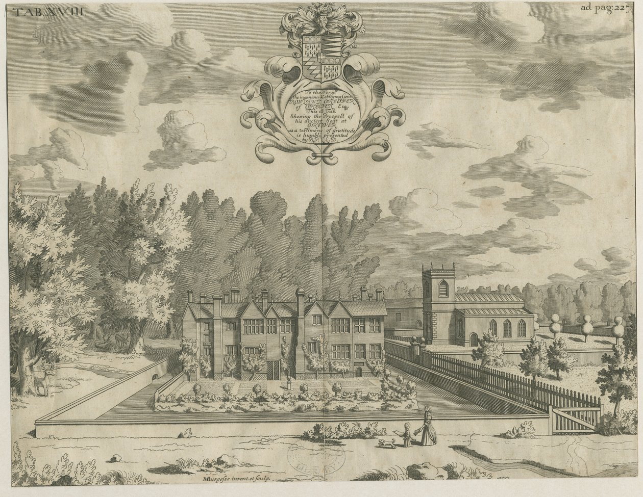 Okeover Hall: gravyr, nd [1653 - 1686] av Michael Burghers