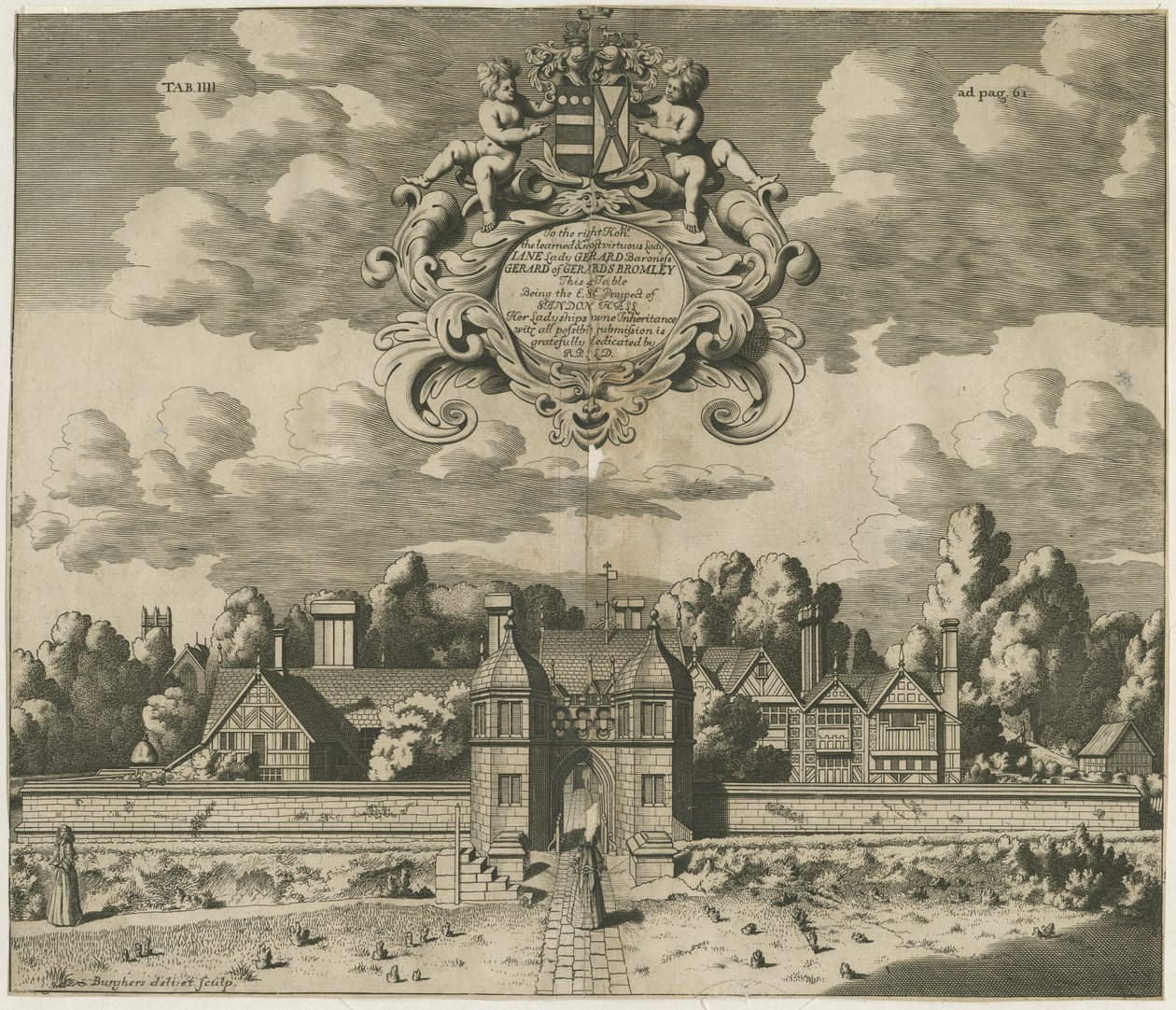 Sandon Hall: gravyr, nd [1653-1686] (tryck) av Michael Burghers
