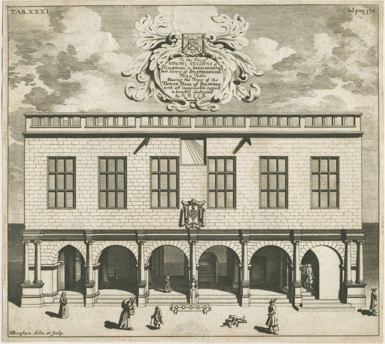 Stafford - Shire Hall: kopparplåtgravyr, nd [1686] av Michael Burghers