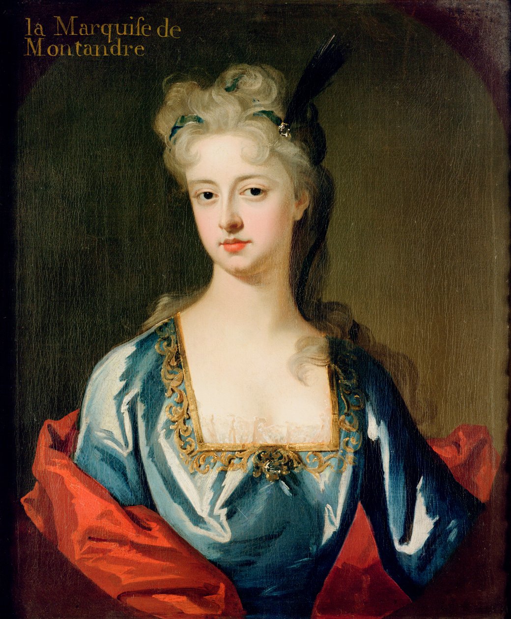 Porträtt av Mary Anne Spanheim (1682-1772), fru till Francois de la Rochefoucauld, Marquis de Montandre av Michael Dahl