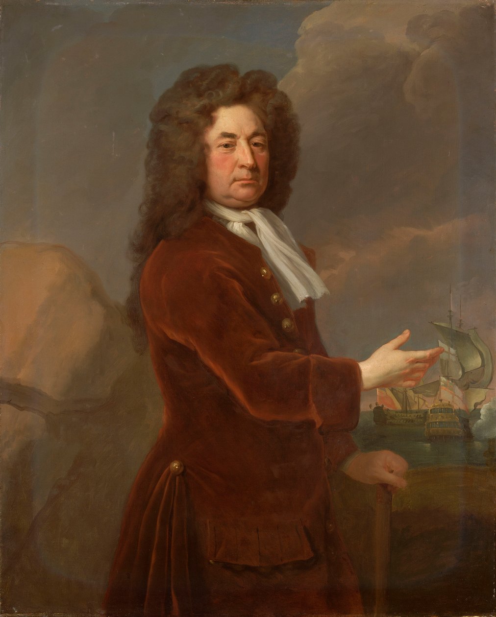 Konteramiral Sir William Whetstone (d.1711), sent 1600-tal till tidigt 1700-tal (olja på duk) av Michael Dahl