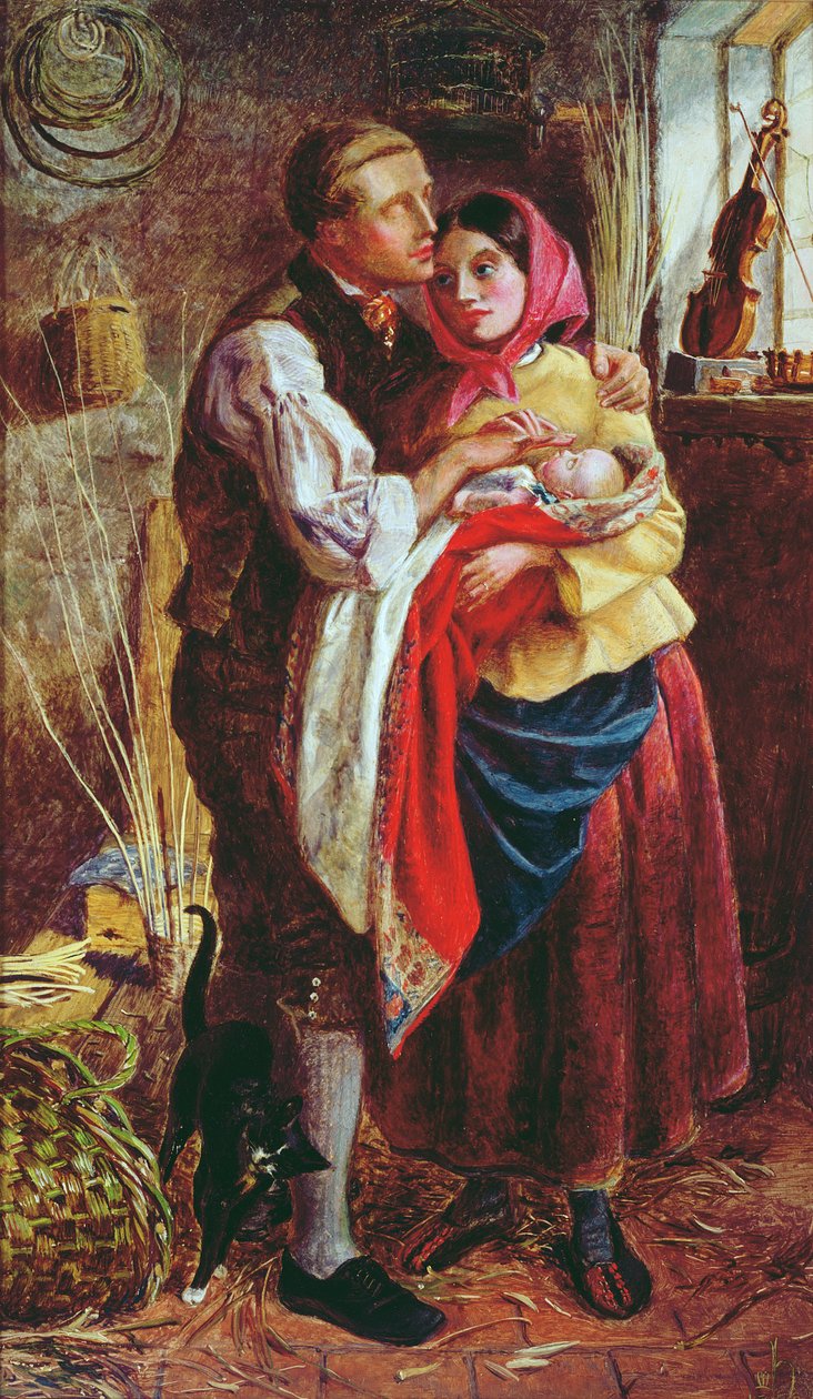 Den blinda korgmakaren med sitt första barn, 1858 av Michael Frederick Halliday