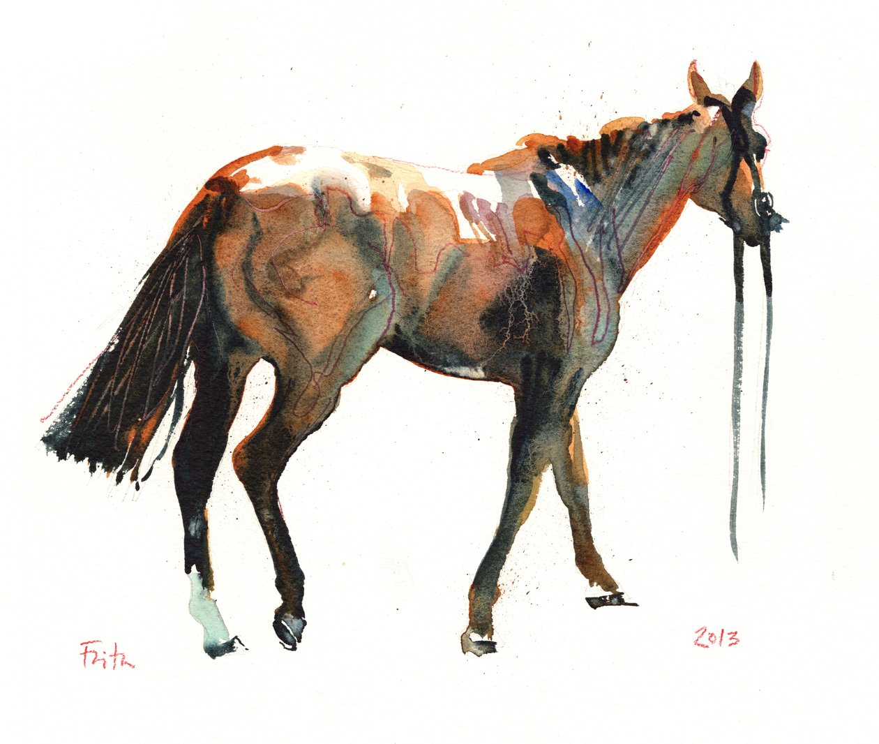 Utan titel, 2018 (akvarell på papper) av Michael Frith