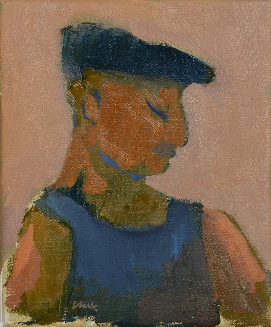 Dapper Man, marknadsdag, 2016 (olja på linne) av Michael G. Clark