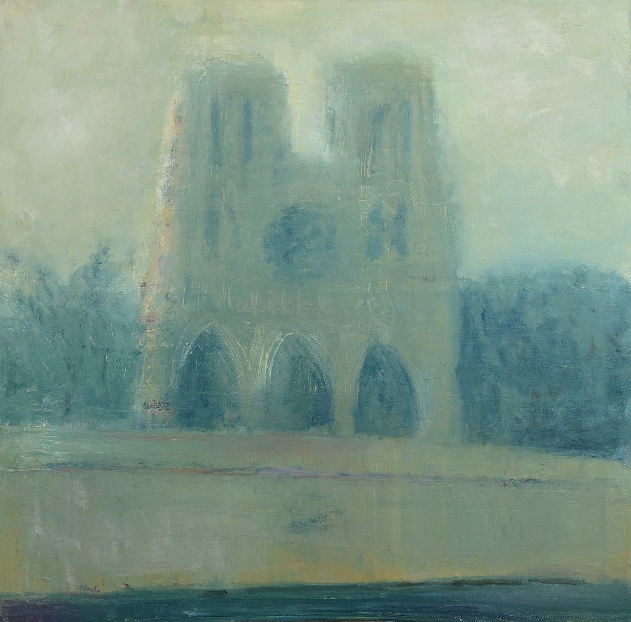 Notre Dame, Paris, 2016 (olja på linne) av Michael G. Clark