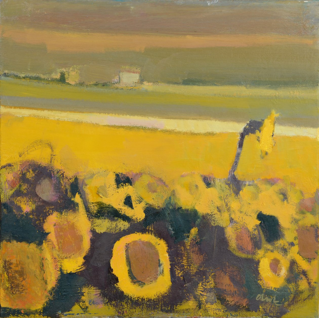 Solrosor nära Puymirol, 2017 (olja på linne) av Michael G. Clark