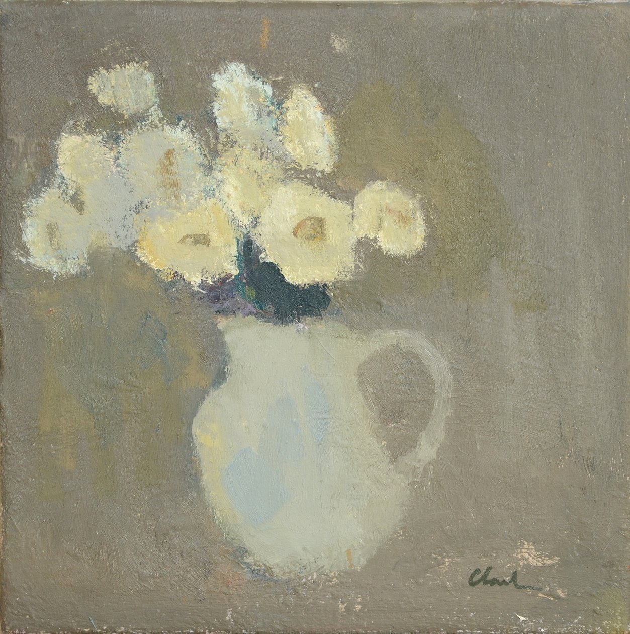 White Flowers, 2016 (olja på linne) av Michael G. Clark