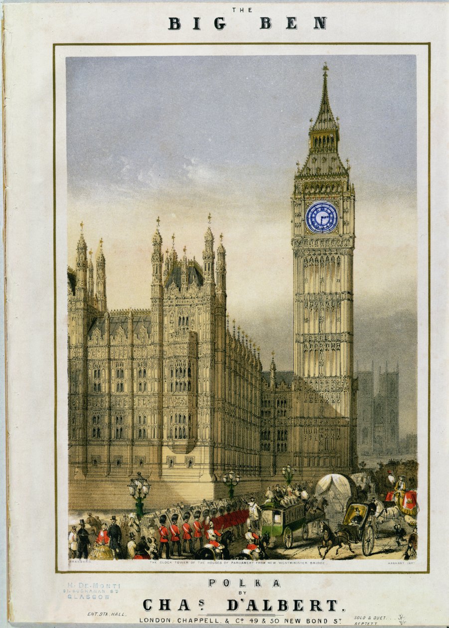 Big Ben Polka, omslagspub. av Hanhart, ca 1862 av Michael Hanhart