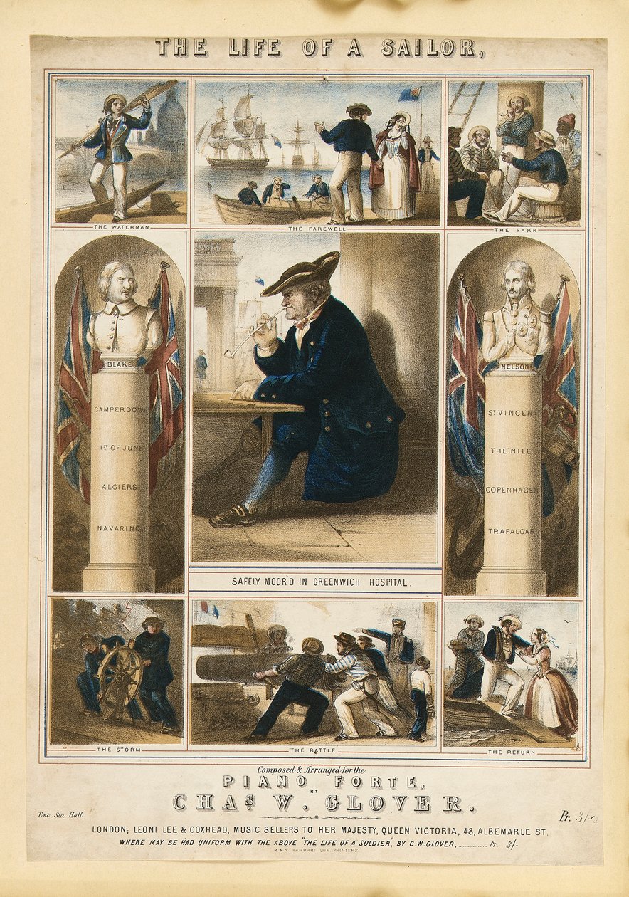 En sjömans liv, ca 1860 (färglitografi) av Michael Hanhart