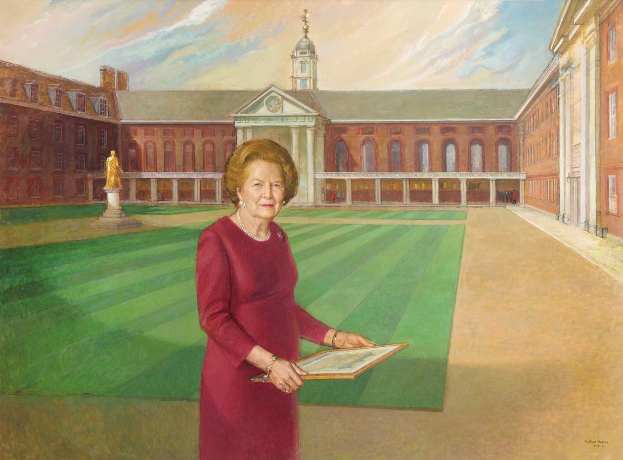 Baroness Thatcher (olja på duk) av Michael Noakes