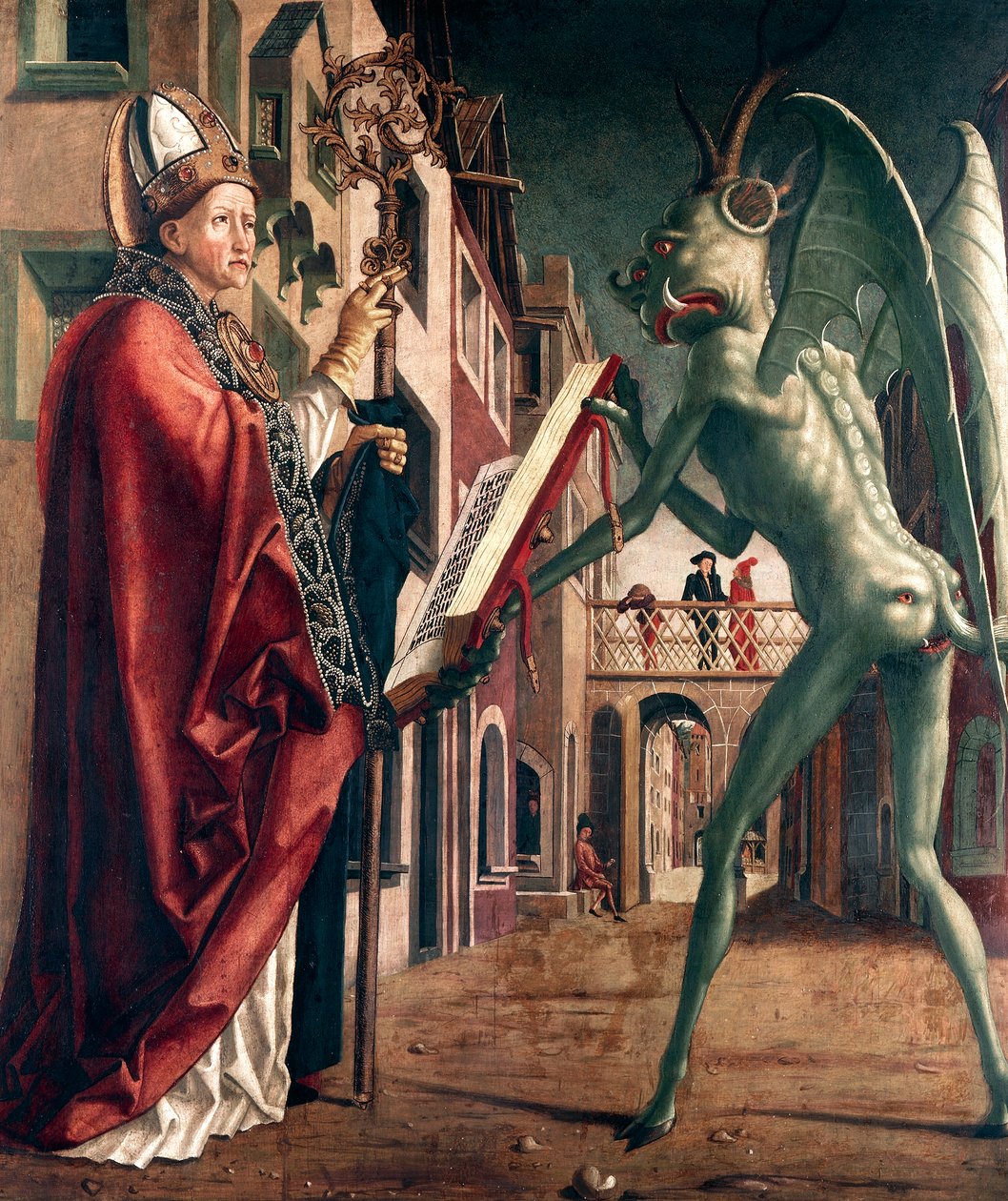 St Wolfgang och djävulen, St Wolfgangs liv av Michael Pacher