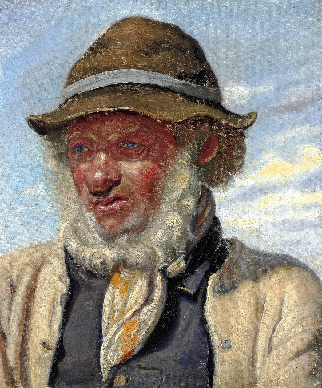 En fiskare från Skagen med helskägg. av Michael Peter Ancher