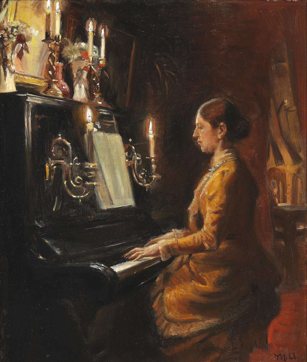 Anna vid pianot. av Michael Peter Ancher