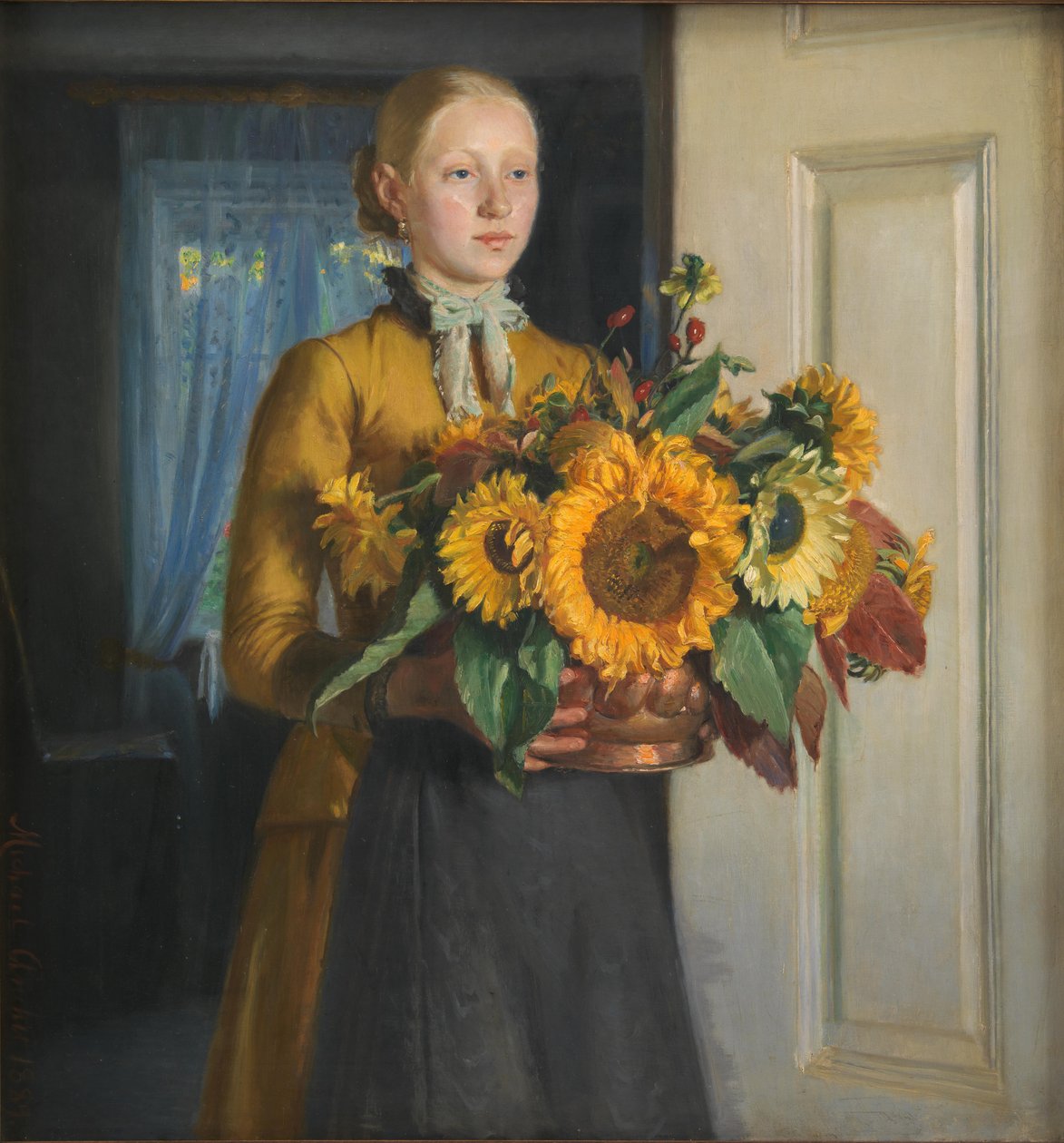 Danska:  Pigen med solsikkerne A Girl with Sunflowers av Michael Peter Ancher