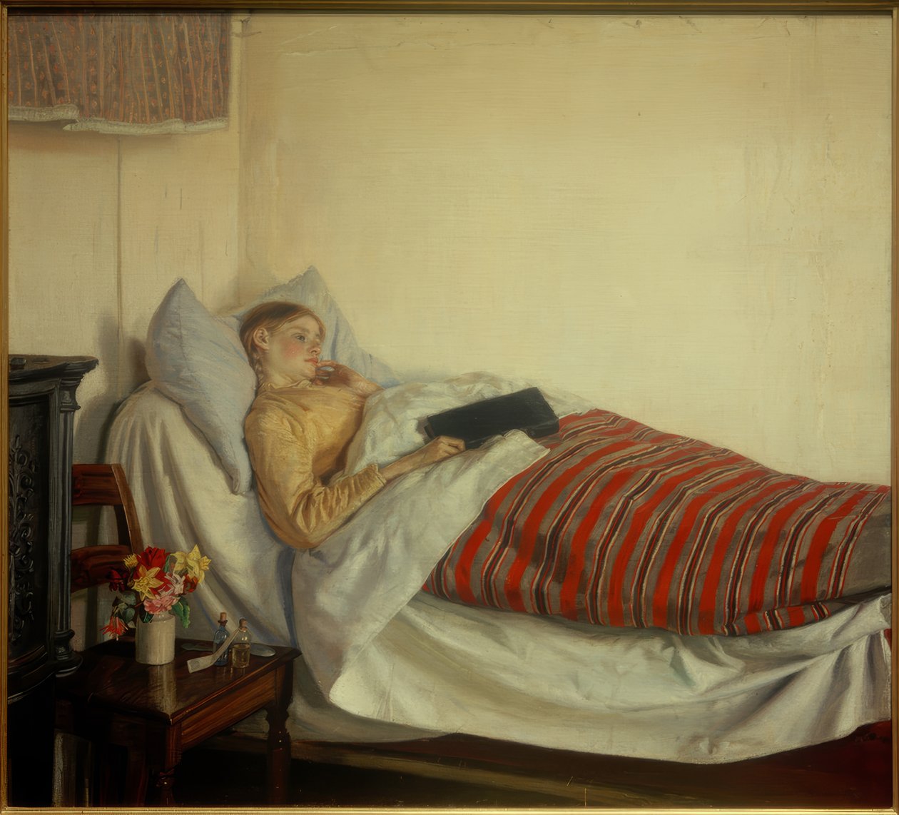 En sjuk ung flicka. Tine Normand av Michael Peter Ancher