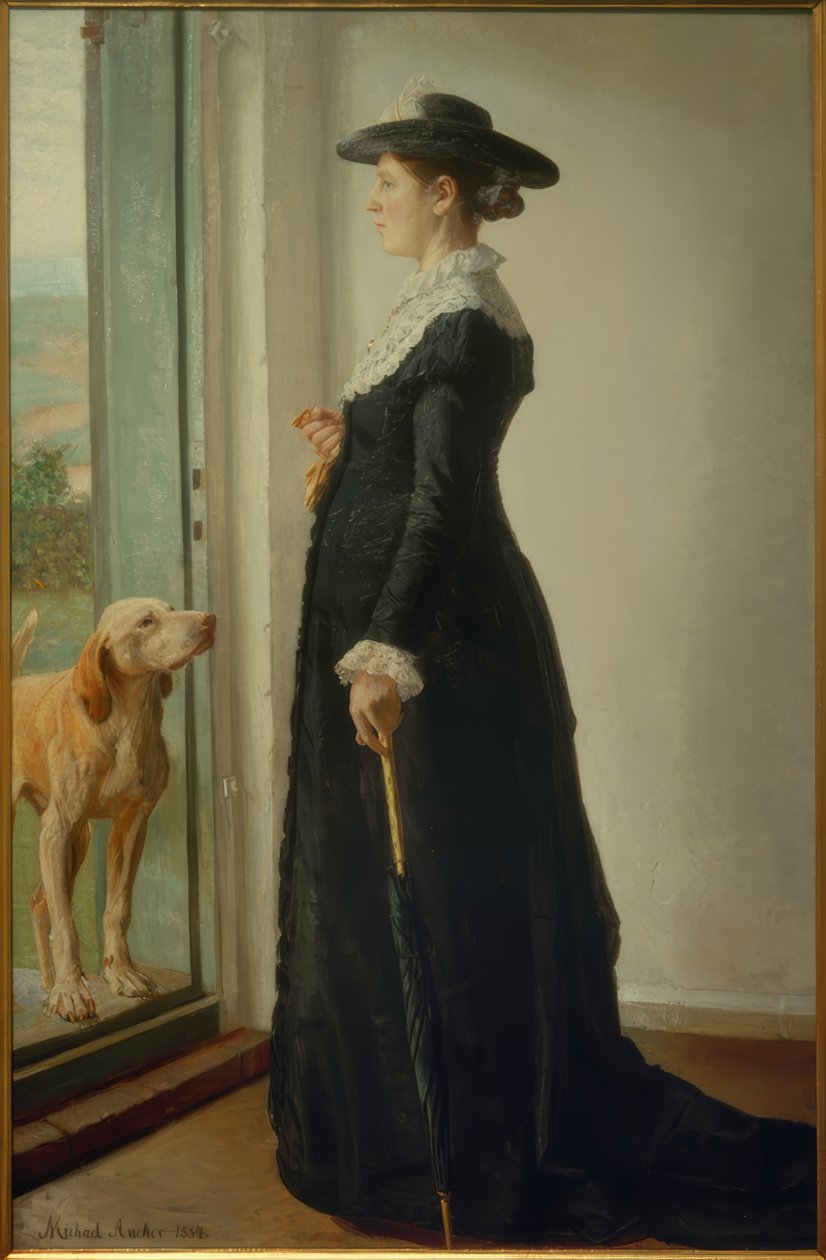 Porträtt av min fru. Målaren Anna Ancher av Michael Peter Ancher