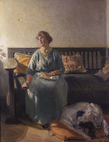 Porträtt av Helga, Konstnärens dotter av Michael Peter Ancher
