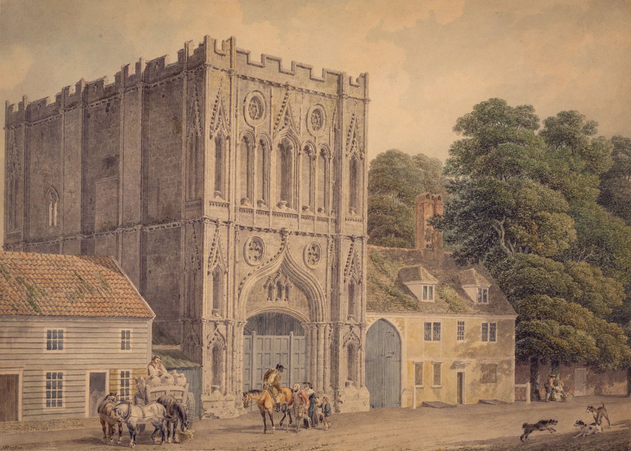 The West Front of the Abbey Gate, Bury St. Edmunds, 1788-1801 av Michael Rooker