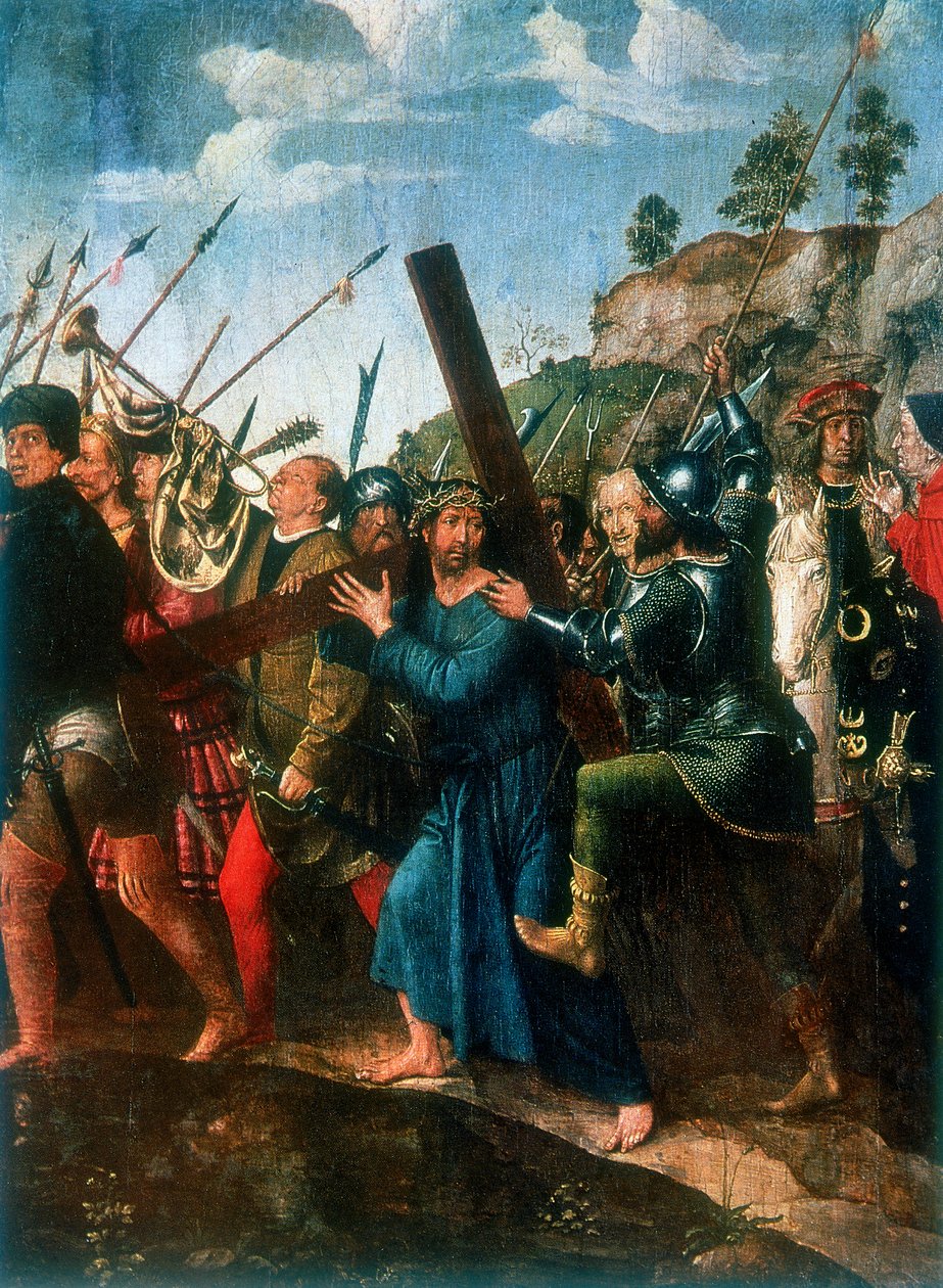 Jesus på vägen till Golgata, sent 1400-tal tidigt 1500-tal av Michael Sittow