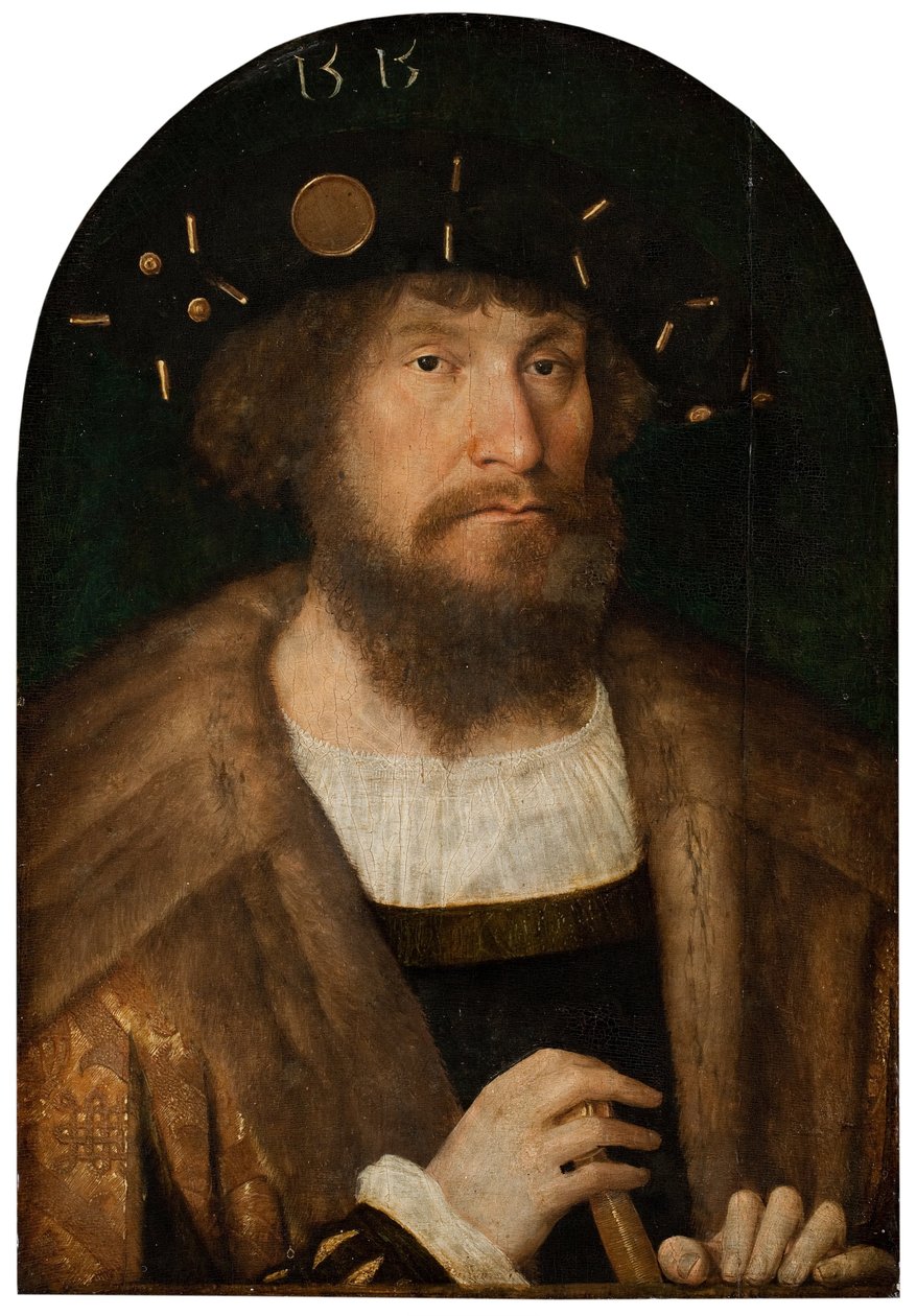 Porträtt av kung Christian II av Danmark 1481-1559, 1514 eller 1515 av Michael Sittow