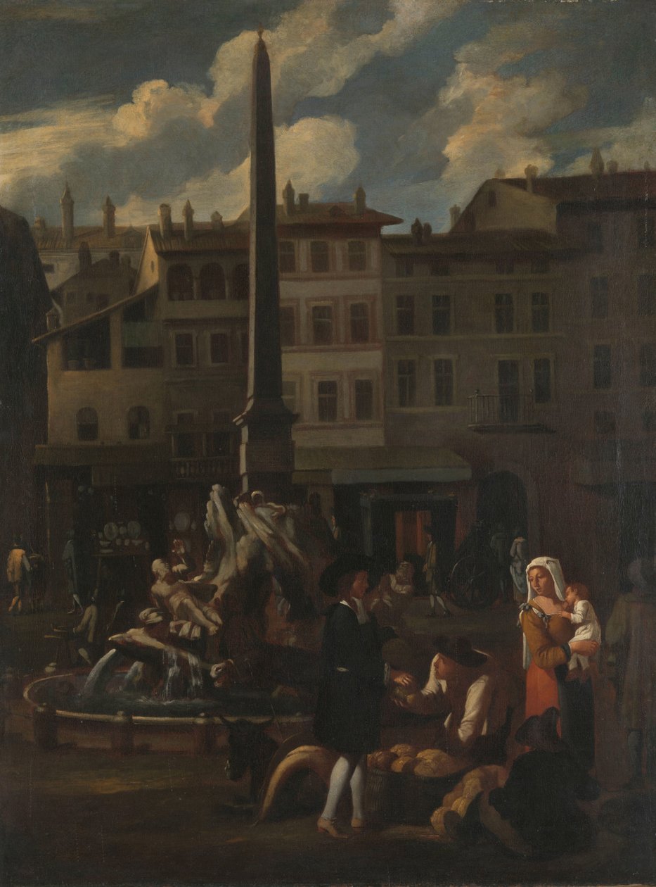 Marknadsscen i Rom, Piazza Navona av Michael Sweerts (manner of)