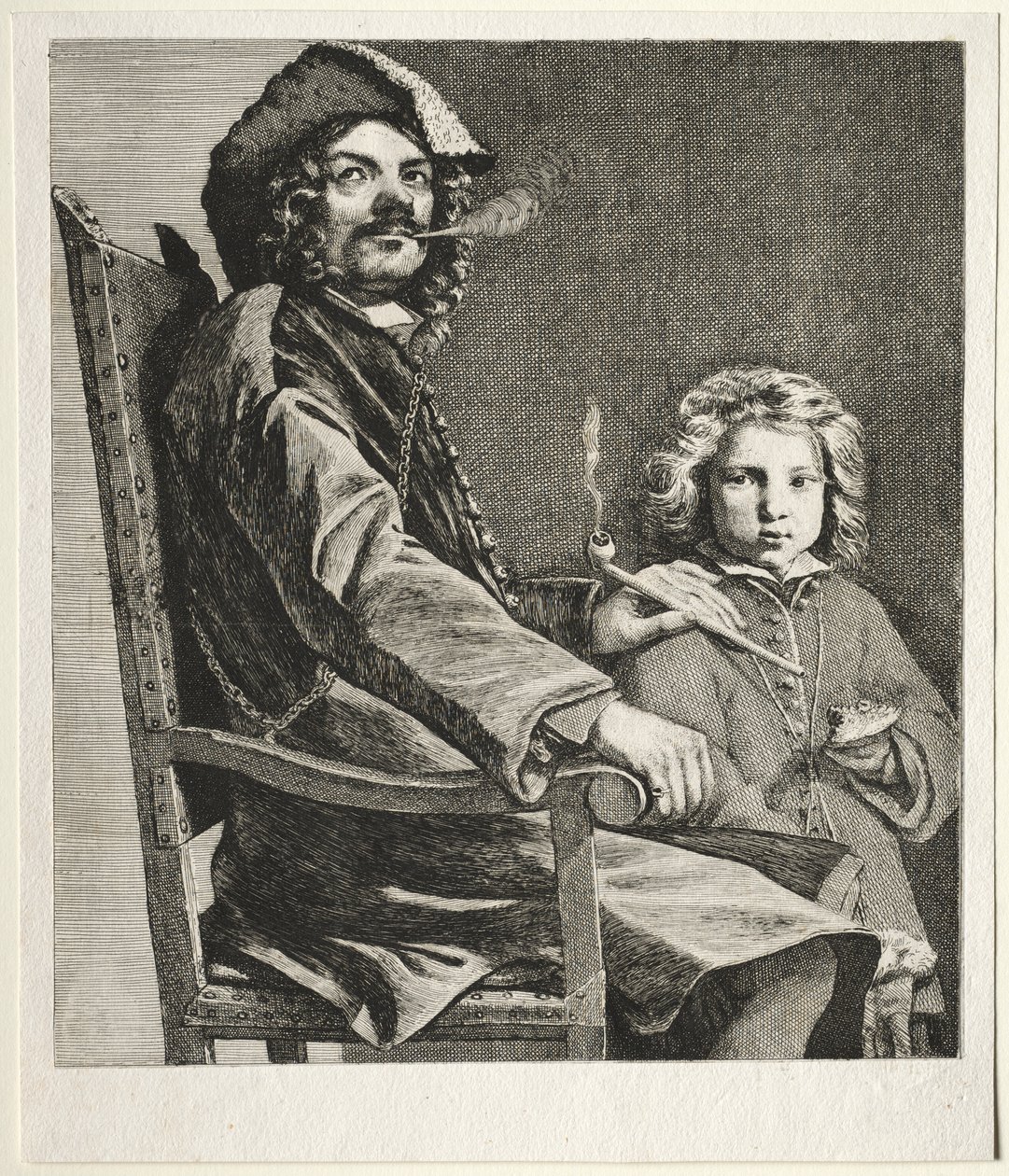 Man som röker en pipa och en liten pojke av Michael Sweerts
