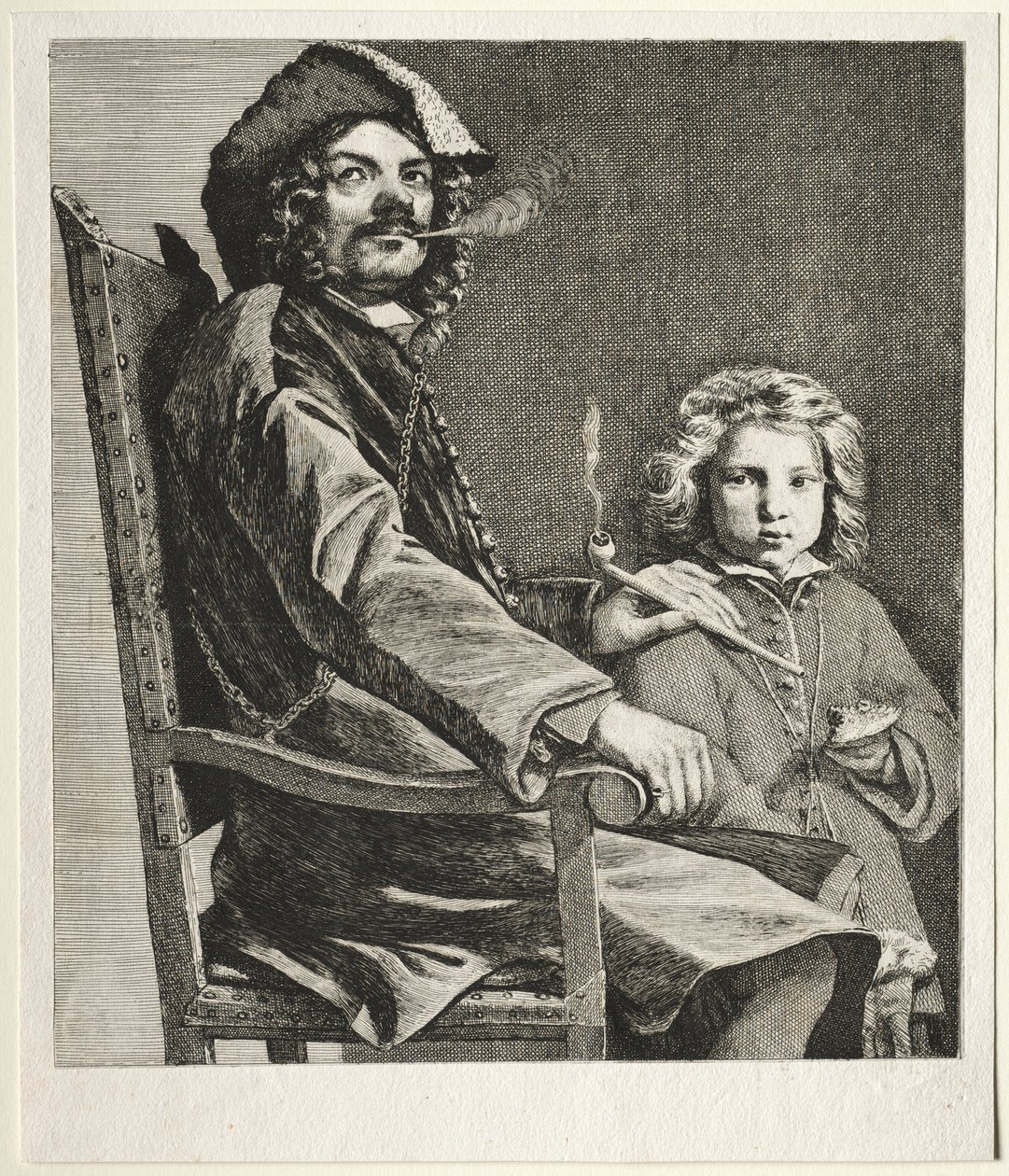 Man som röker en pipa och en liten pojke, ca. 1660. av Michael Sweerts