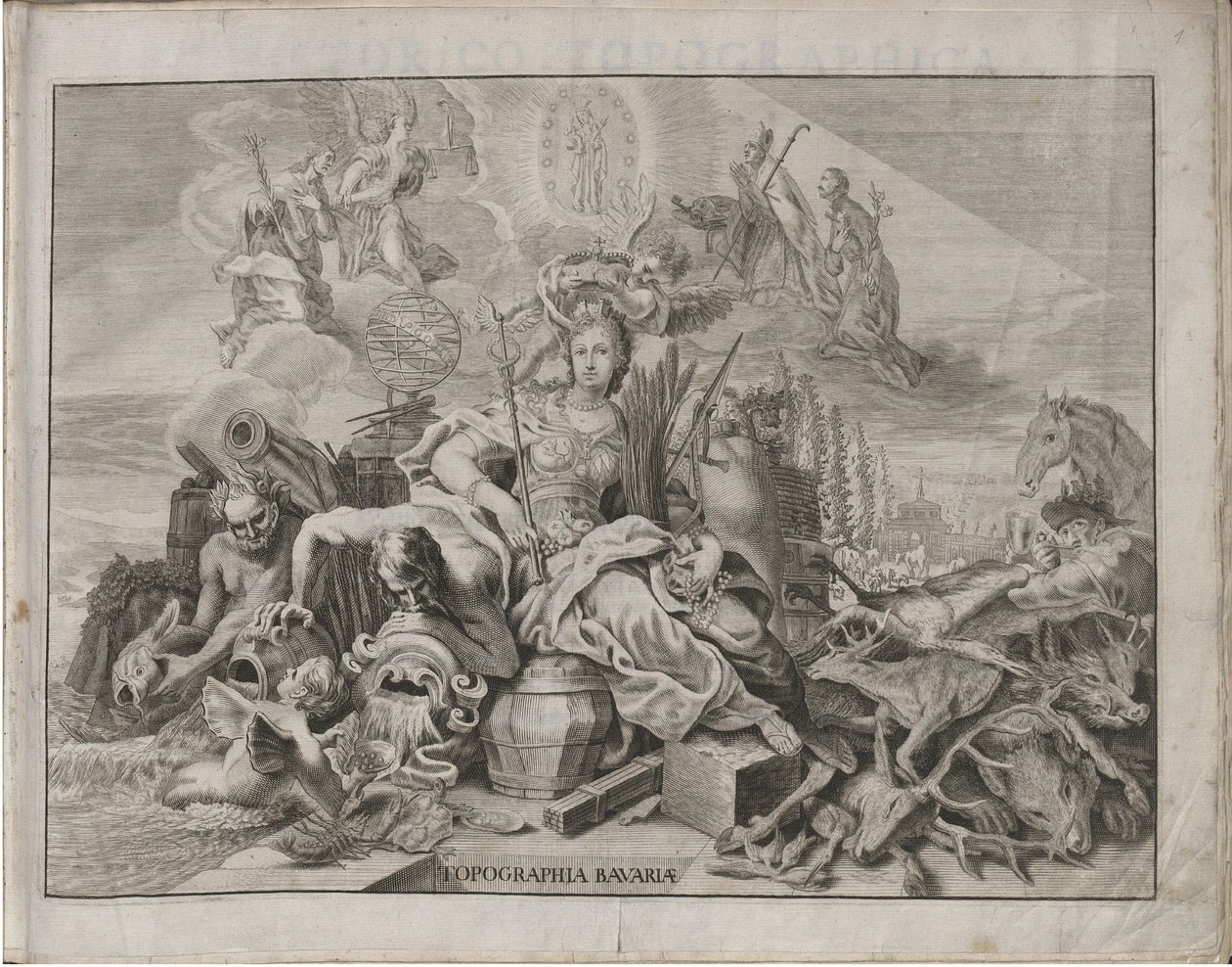 Tyska: Historico-Topographica Descriptio. Det vill säga: Beskrivning, deß Churfürsten- und Hertzogthums Ober- und Nidern Bayrn : Welches In vier Theilter oder Renntämbter, Als Oberlandts München und Burgkhausen, Unterlandts aber in Landshuet und Straubing  av Michael Wening