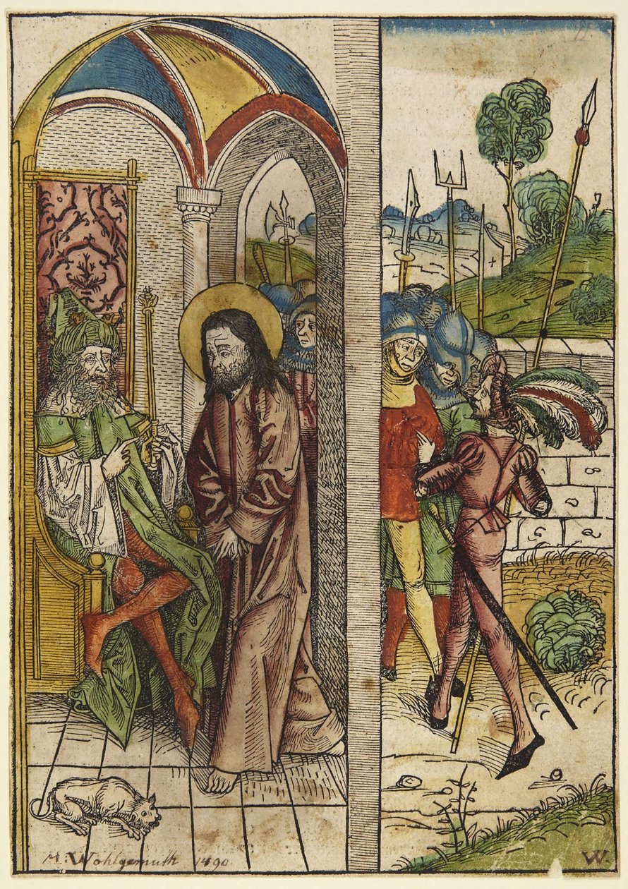 ”Kristus inför Pilatus” (Der Schatzbehalter, figur 63) av Michael Wolgemut