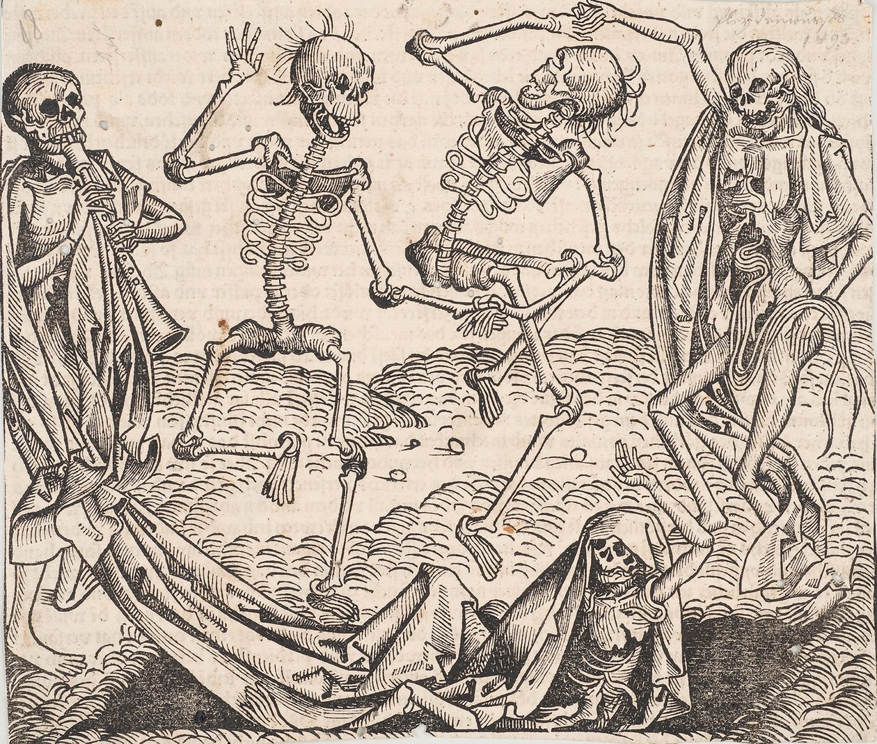 Dödsdansen från Schedels Chronicle of the World av Michael Wolgemut