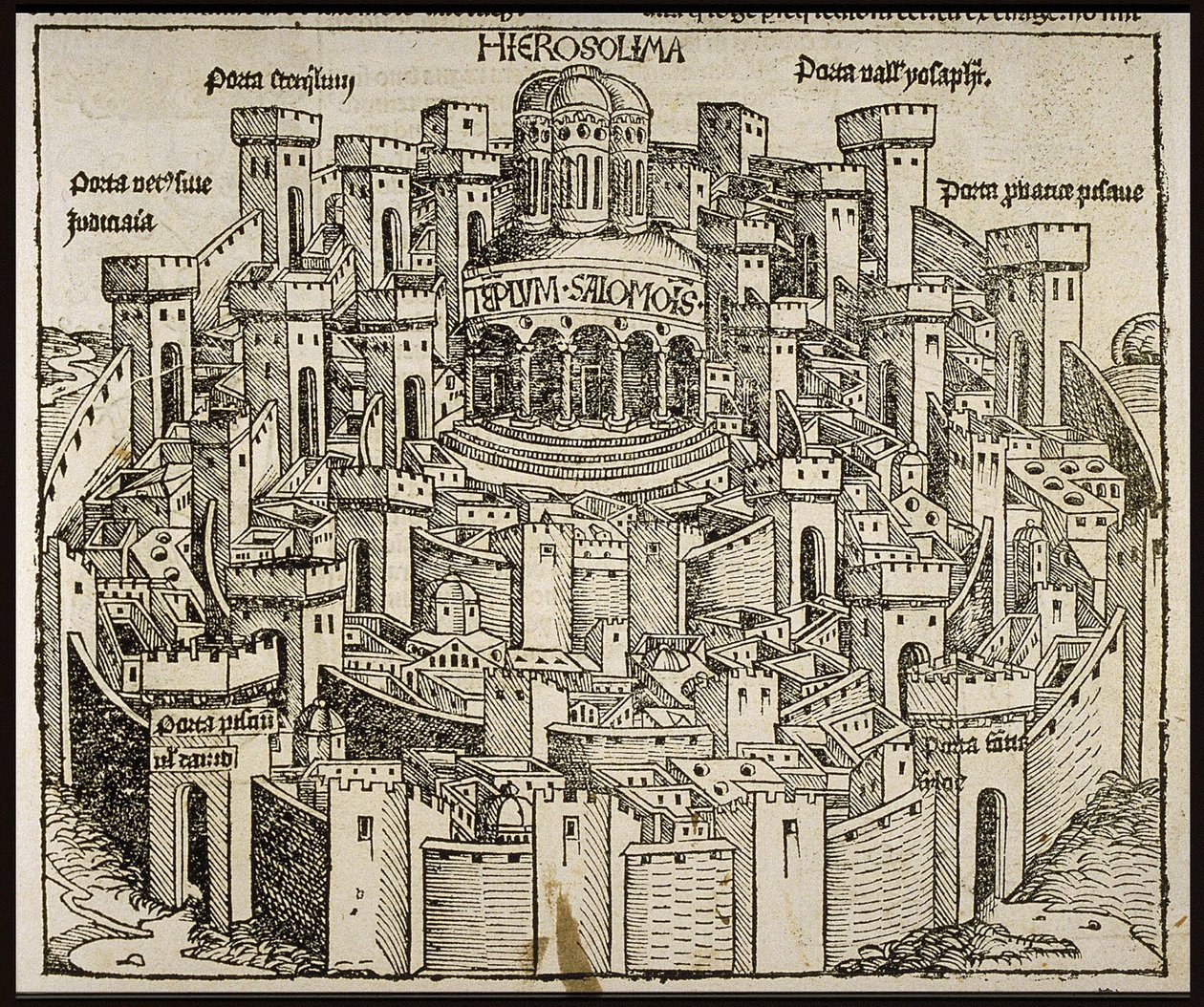 Jerusalem från Schedels Chronicle of the World, ca 1493. av Michael Wolgemut