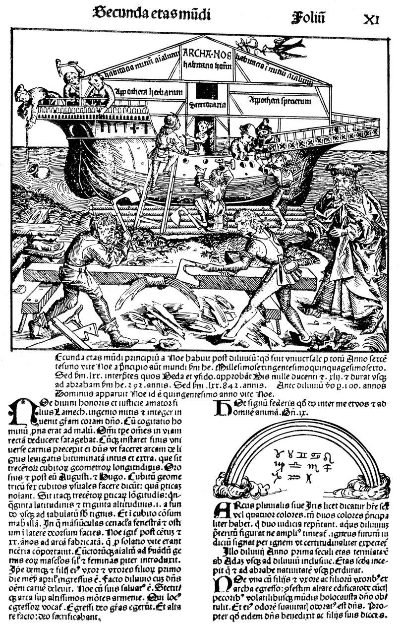 Sida från boken Nürnbergkrönikan, av Hartmann Schedel, 1493. av Michael Wolgemut