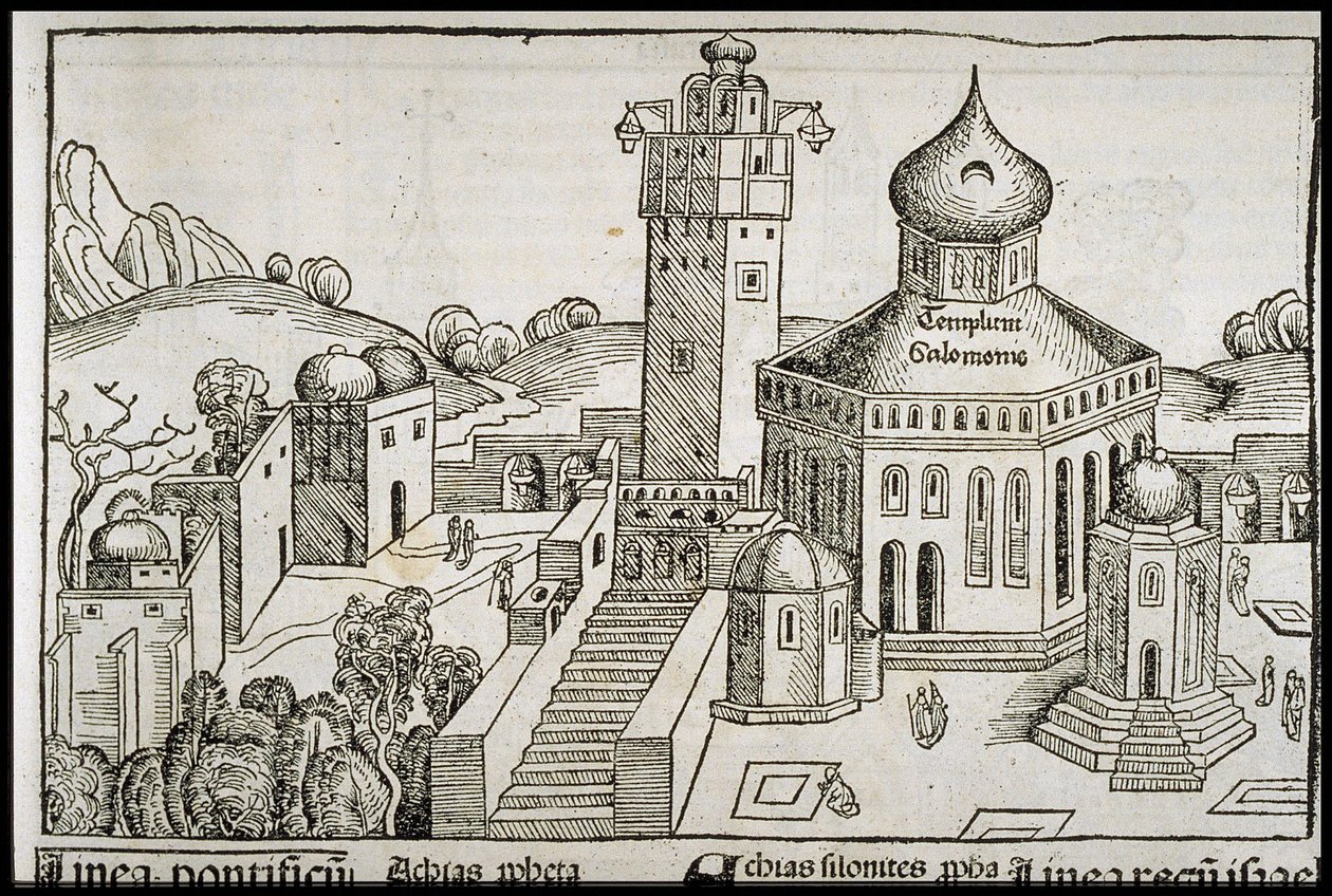 Templum Salomonie från Schedels Chronicle of the World, ca 1493. av Michael Wolgemut