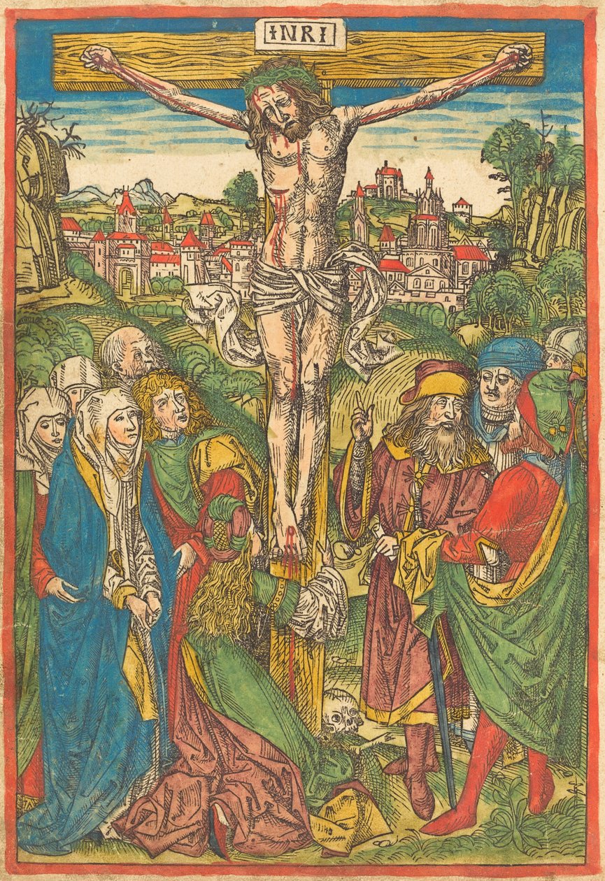 Korsfästelsen med Maria Magdalena av Michael Wolgemut