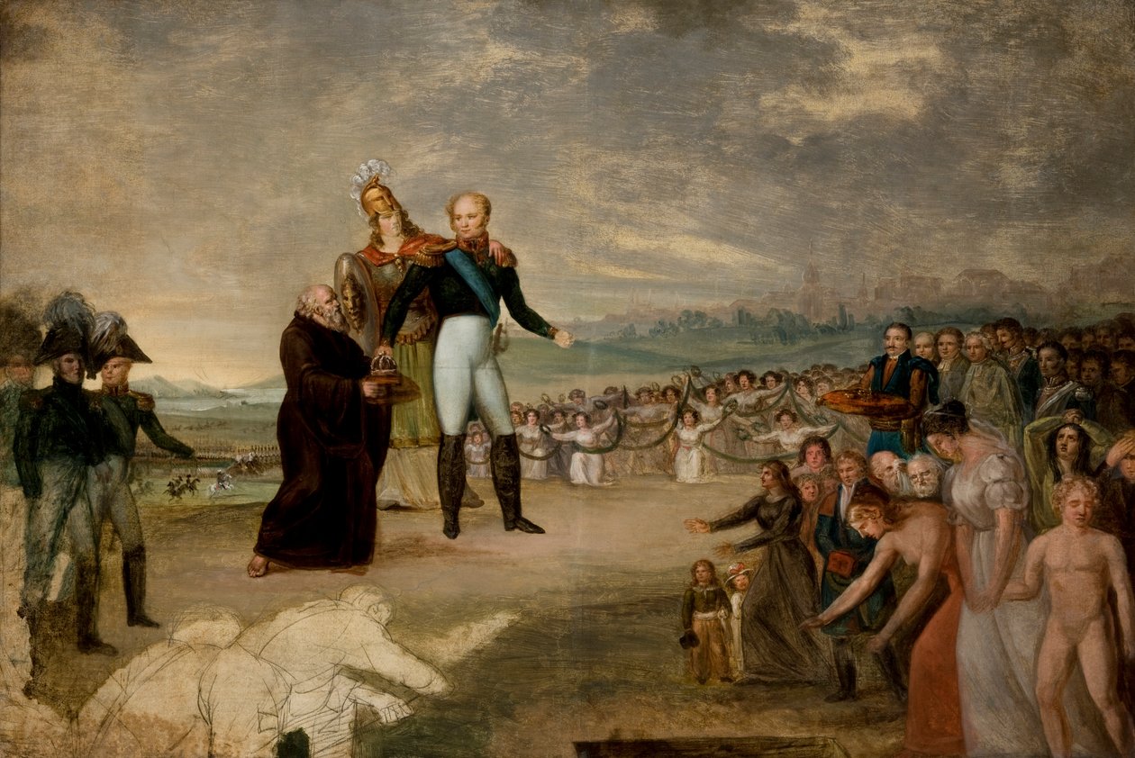 Alexander I krönt kung av Polen (olja på duk) av Michal Stachowicz