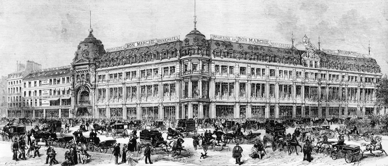 Bon Marché-varuhusen, Paris, ca 1887 av Charles Fichot