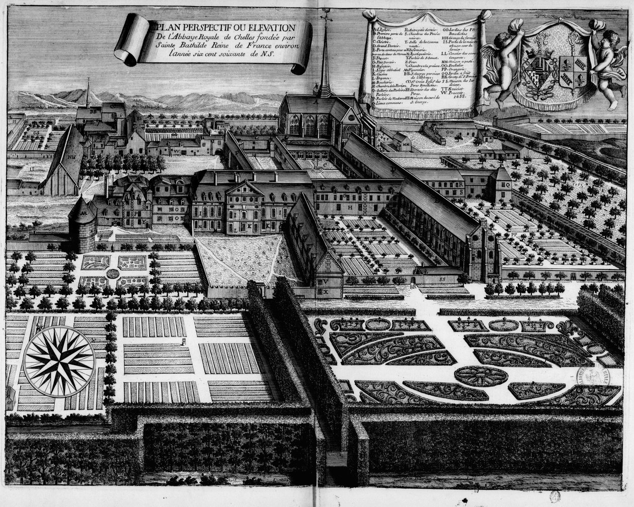 Chelles Abbey 1688 av Michel Germain