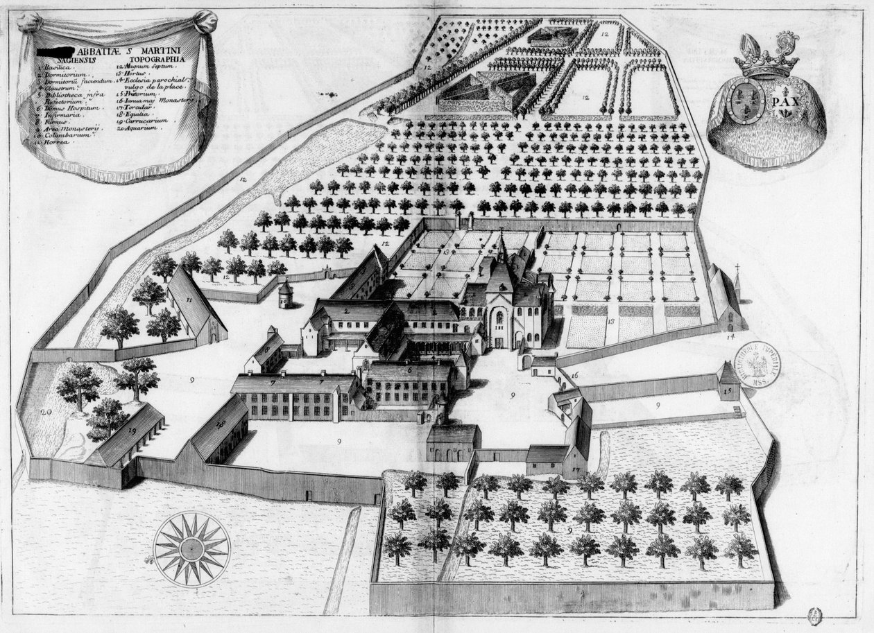 Tolesses Granny du 17e Postlle Abbey Abbege i Abbeybe Korsika Saint Martin De ser, i Monastian Winter Caranoian av Michel Germain