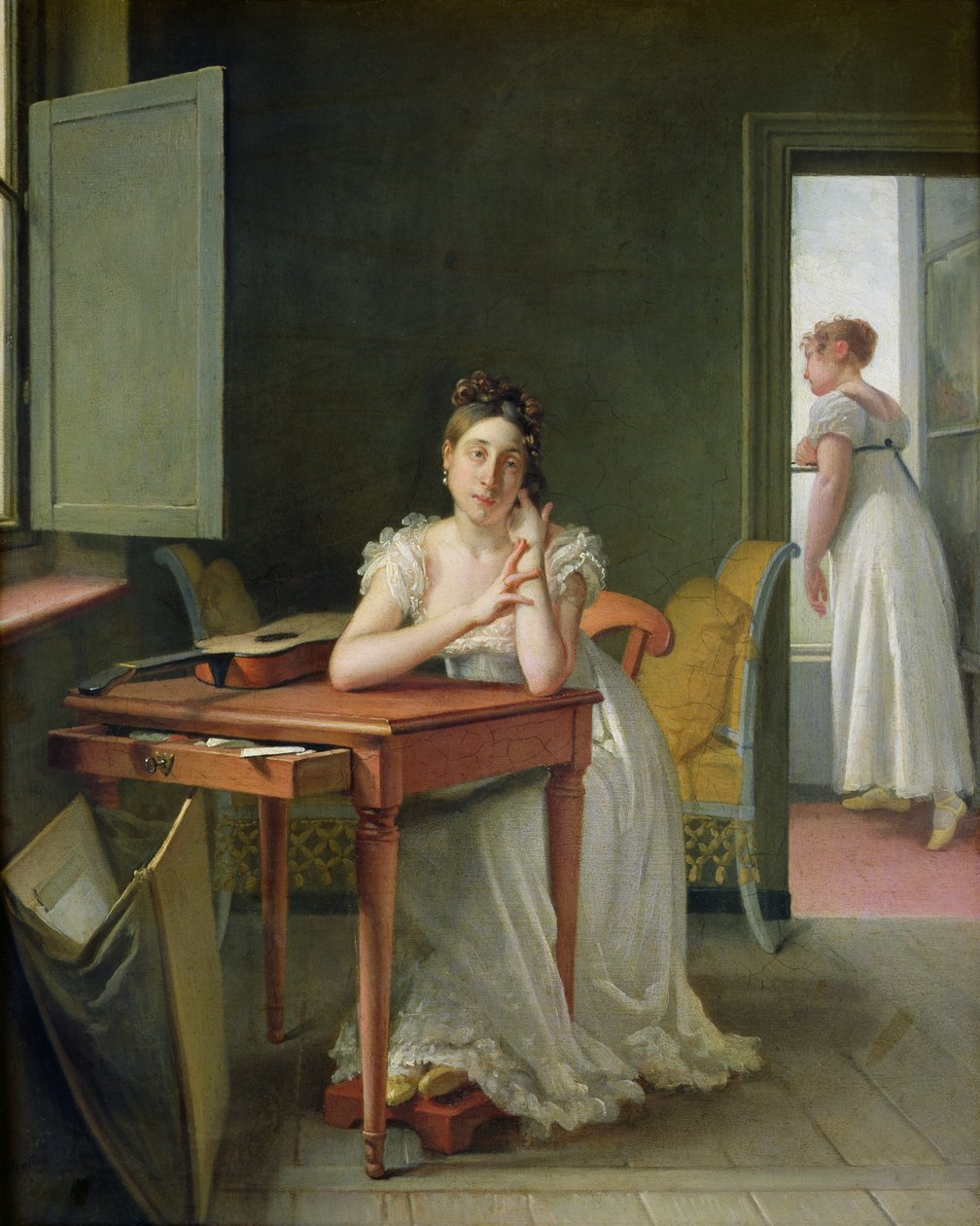Porträtt av Marceline Desbordes-Valmore (1786-1859) av Michel Martin Drolling