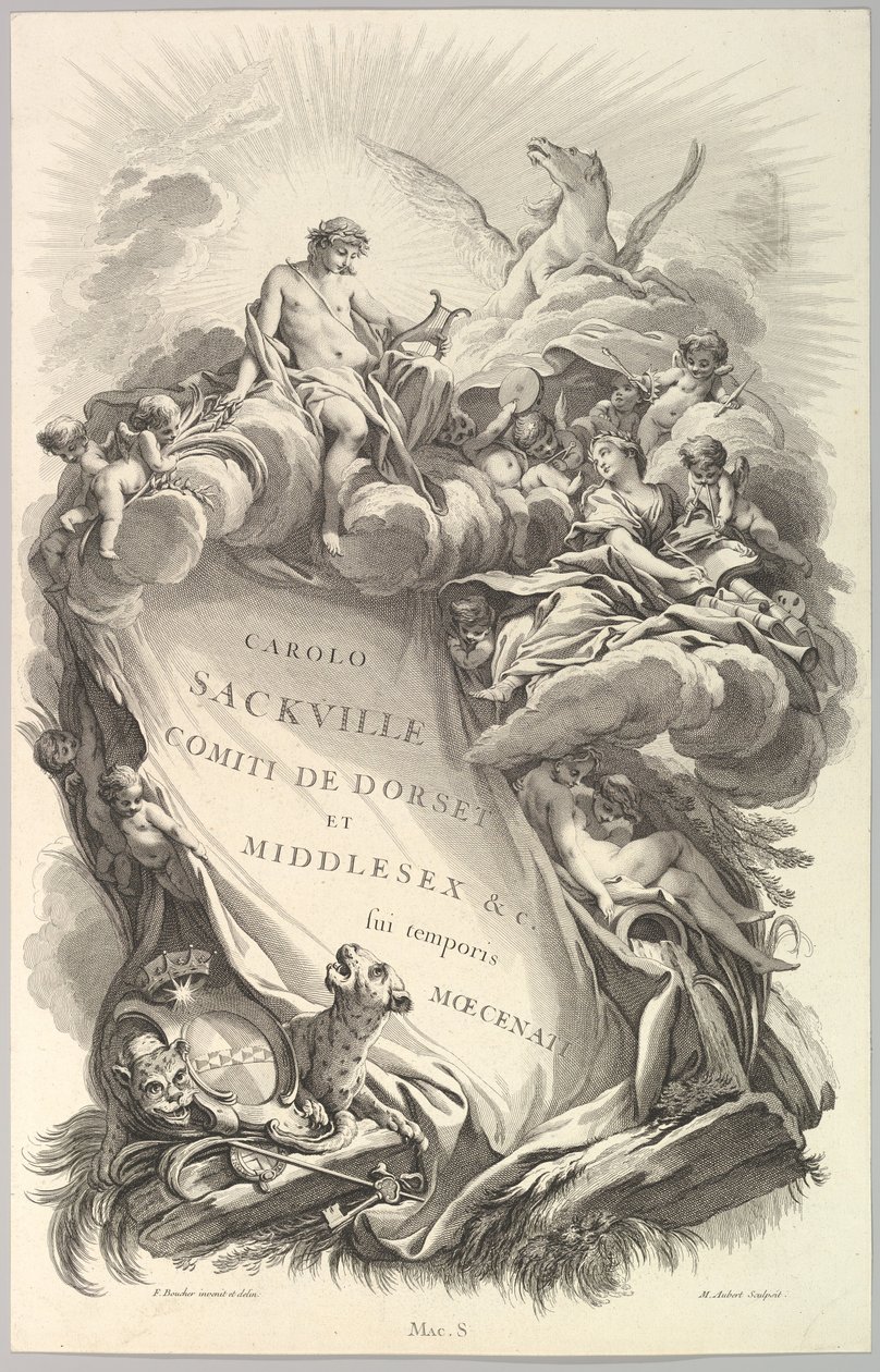 Frontispice för graven av Charles Sackville, Earl of Dorset Frontispice för ..., ca. 1736. av Michel Aubert