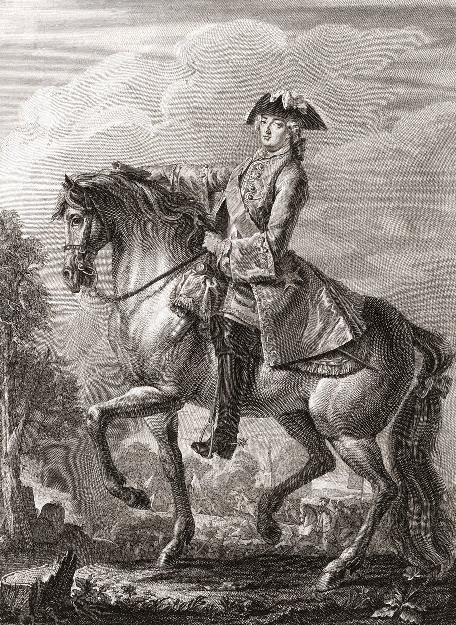 Kung Ludvig XV av Frankrike, ryttarporträtt. av Michel Aubert