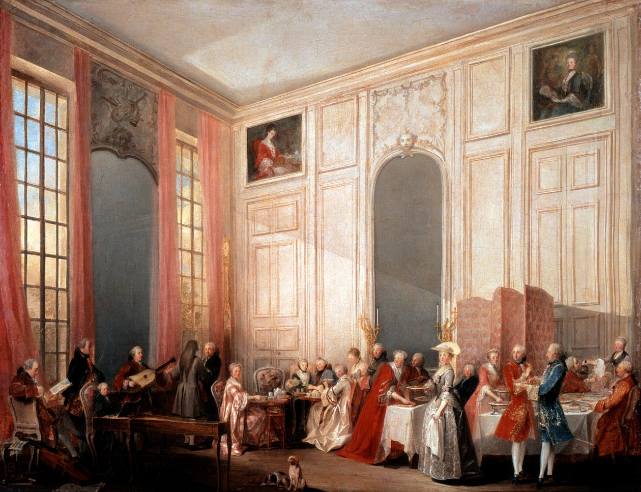 "Engelskt teparty med prinsen av Conti vid templet", 1766 av Michel Barthelemy Ollivier