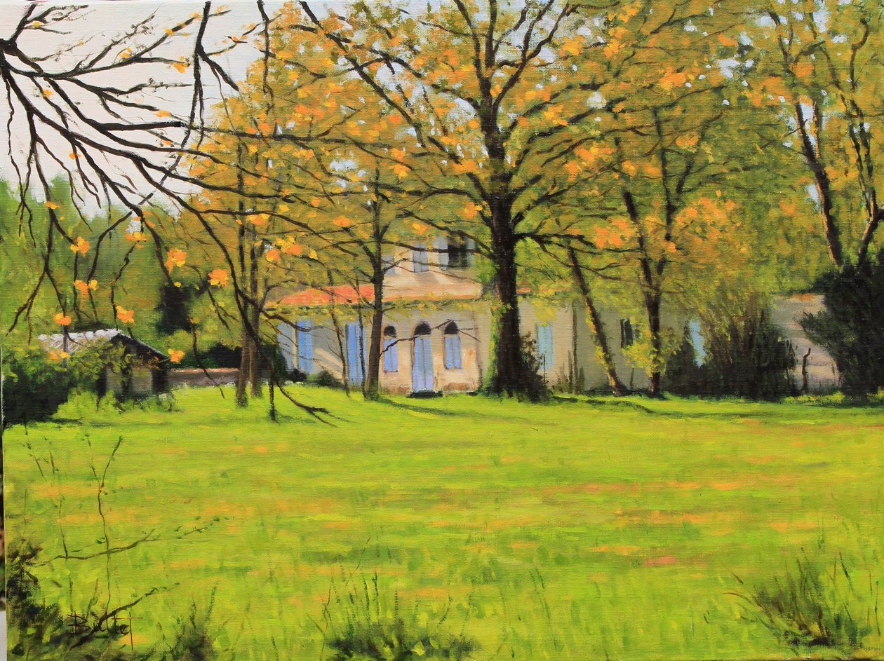 Maison Girondine olja, 2018 (olja på duk) av Michel Bultet