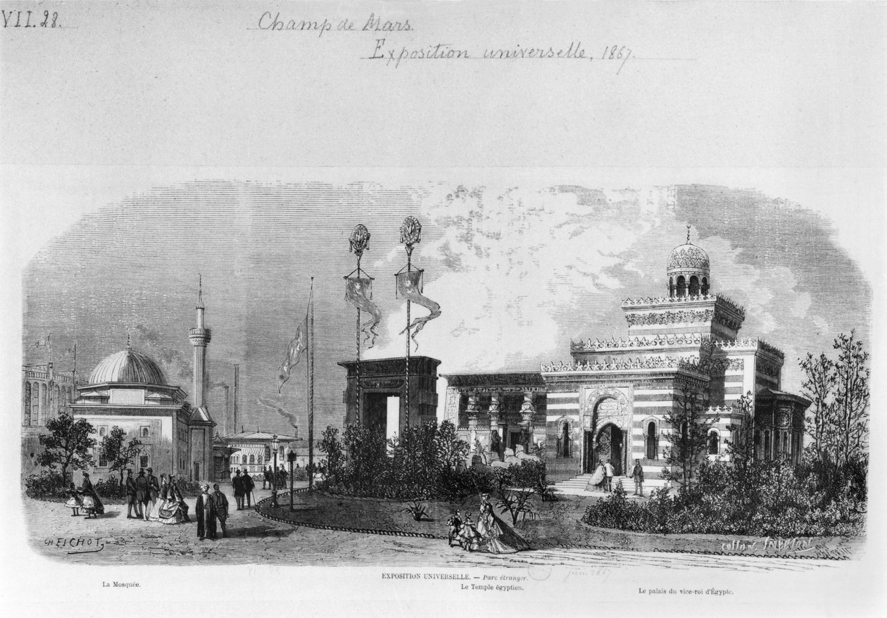 De utländska och östliga delarna av den universella utställningen på Champ-de-Mars i Paris, juni 1867 av Charles Fichot