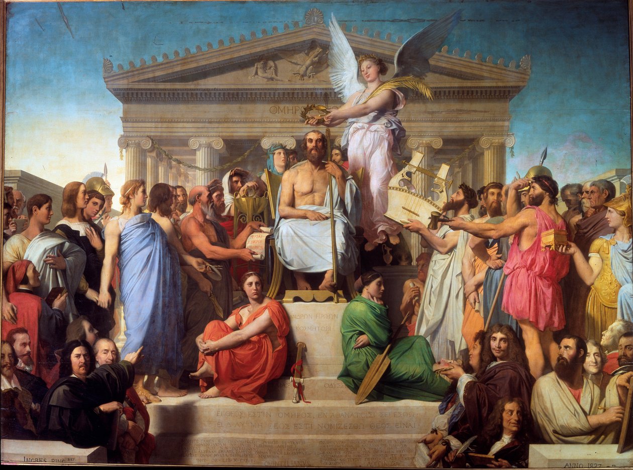 Homeres apoteos (målning, ca 1854) av Michel Dumas