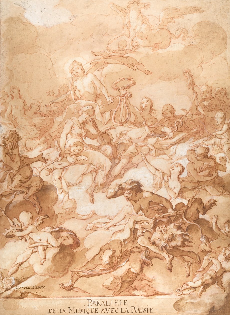 En allegori som jämför musik och poesi, 1740. av Michel Francois Dandre Bardon