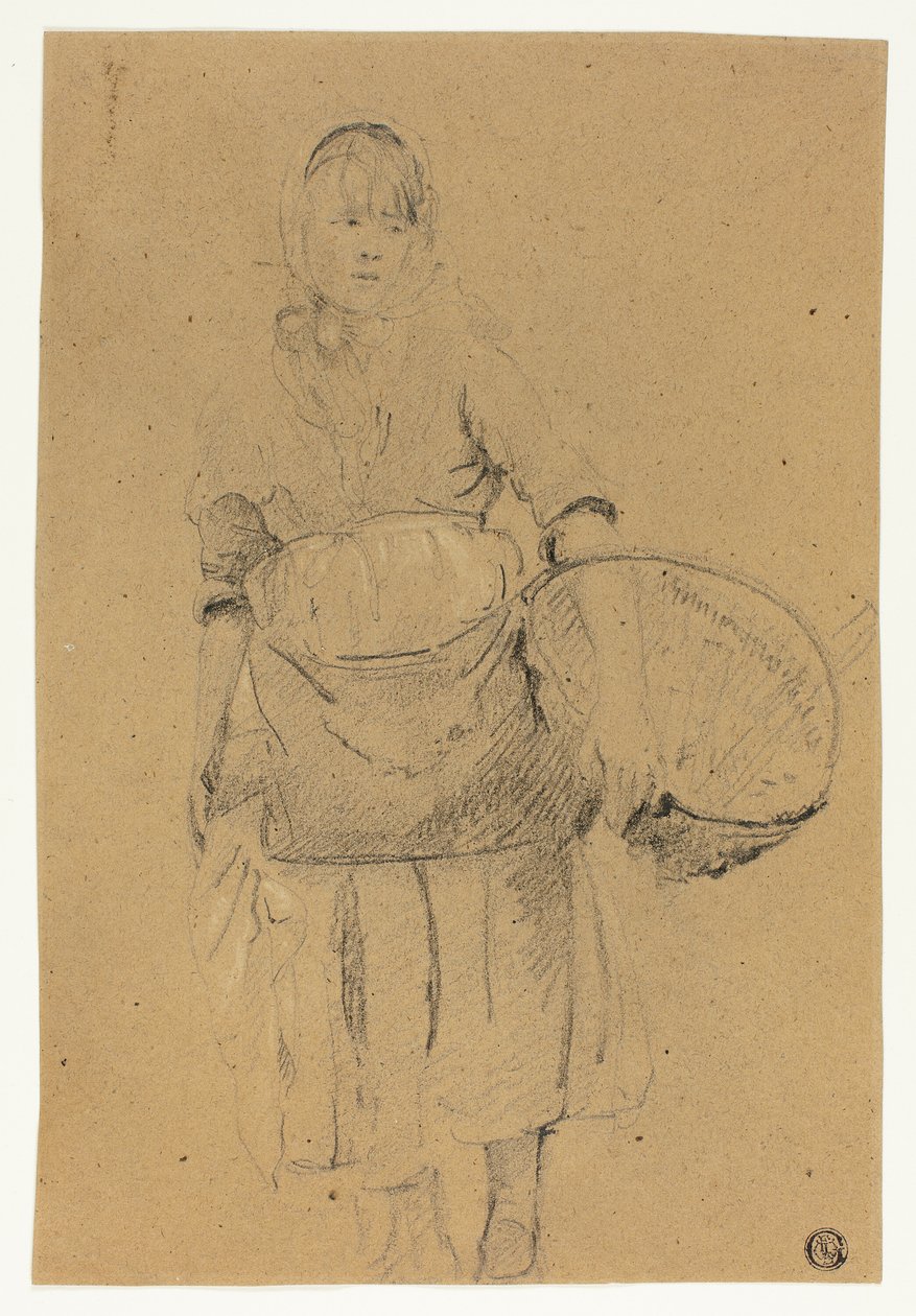 Fisher flicka med korg av Michel Francois Dandre Bardon