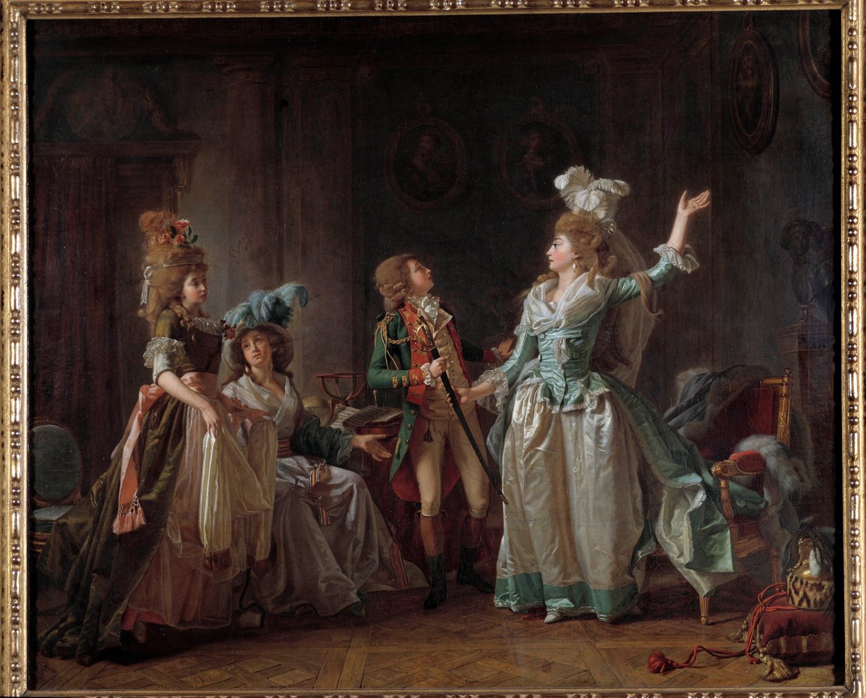 Drakens avgång, målning av Michel Garnier (1753-1819). 1780 Dim. 0,54 x 0,65 m. Paris, Musée Carnavalet av Michel Garnier