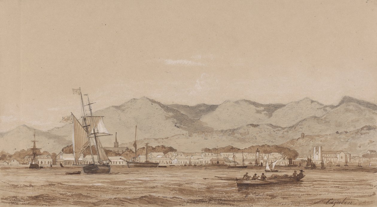 Port of Spain, från hamnen av Michel Jean Cazabon